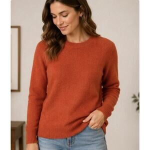 Beechers Brook Fairweather Orange Wool Blend Sweater Women’s S